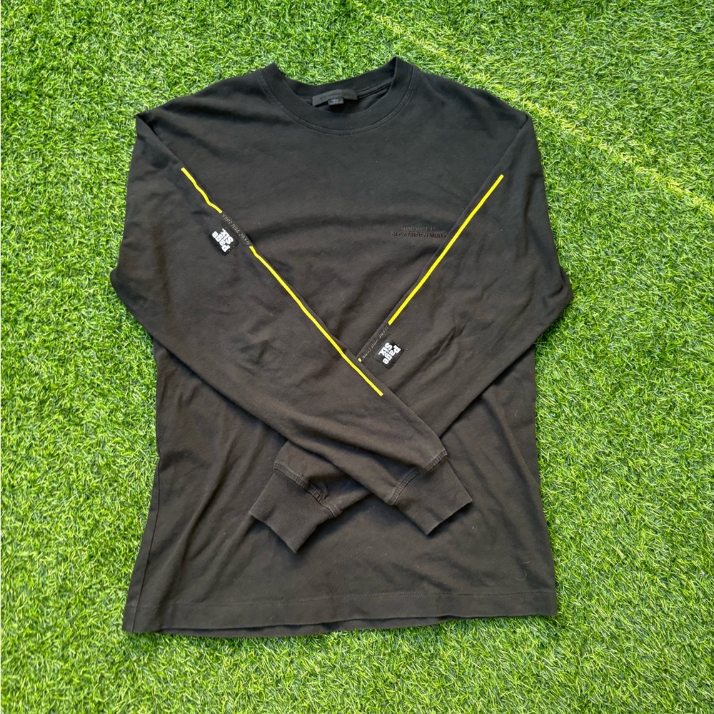 Alexander Wang Black Long Sleeve Tee with Yellow Accents